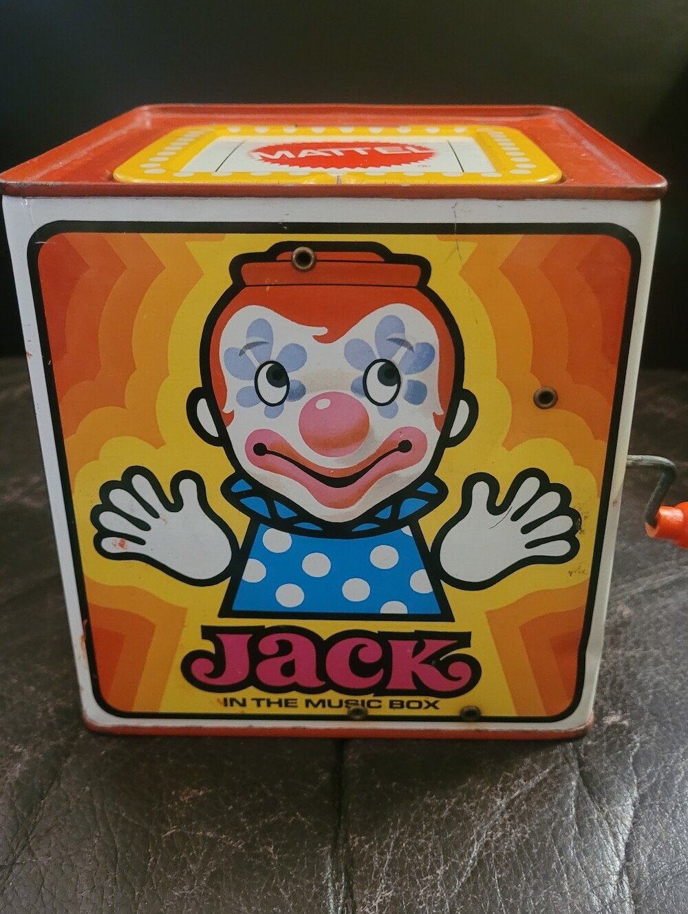 1971 Mattel Jack in the Music Box Tin Toy Working Clown